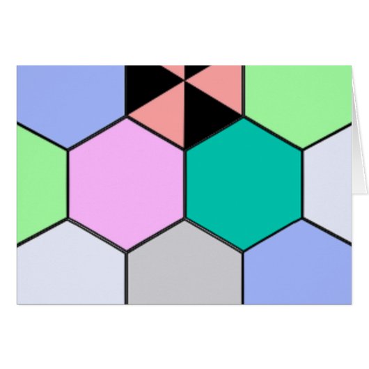 COLORFUL HEXAGON SHAPES CARDS (Front Horizontal)