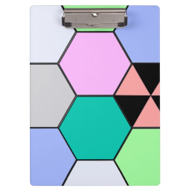 COLORFUL HEXAGON SHAPES CLIPBOARD (Front)
