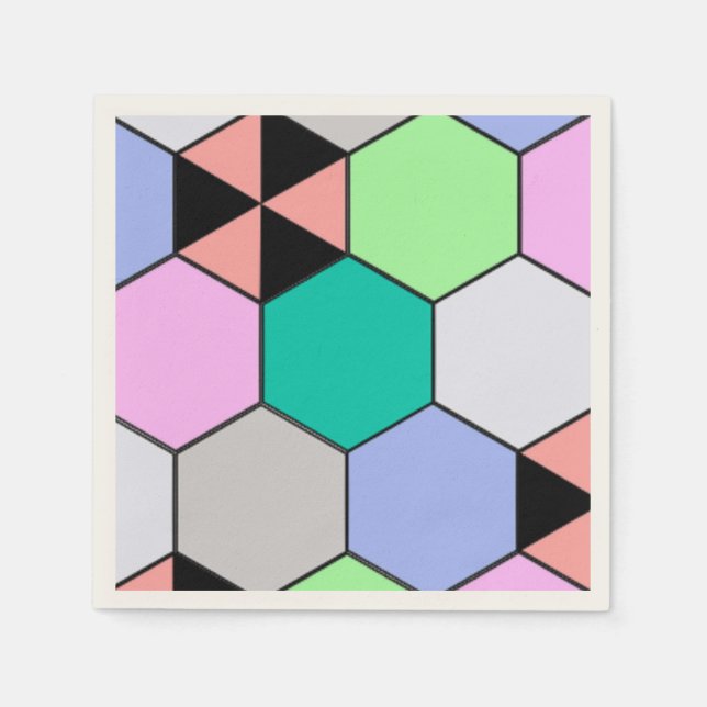 COLORFUL HEXAGON SHAPES NAPKINS (Front)