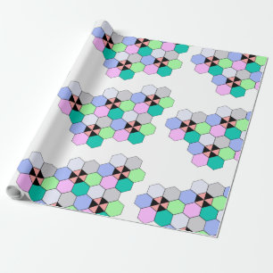 COLORFUL HEXAGON SHAPES WRAPPING PAPER