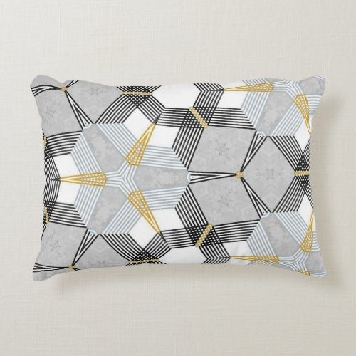Colorful hexagon square geometric kaleidoscope accent pillow