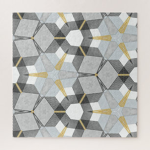 Colorful hexagon square: geometric kaleidoscope. jigsaw puzzle