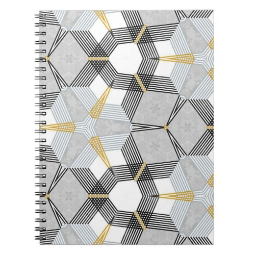 Colorful hexagon square geometric kaleidoscope notebook