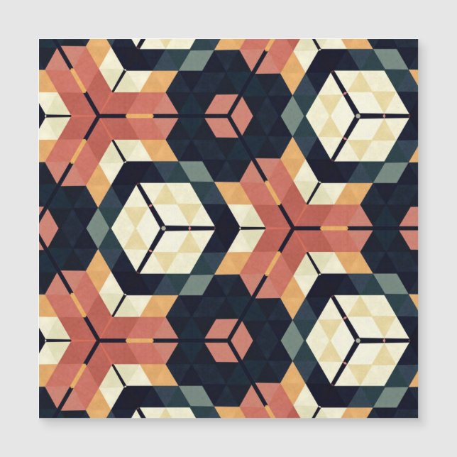 Colorful Hexagon Square Geometric Pattern (Front)