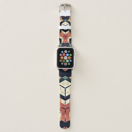 Colorful Hexagon Square Geometric Pattern Apple Watch Band