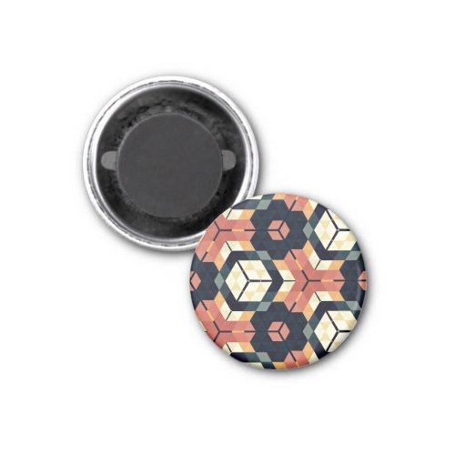Colorful Hexagon Square Geometric Pattern Magnet