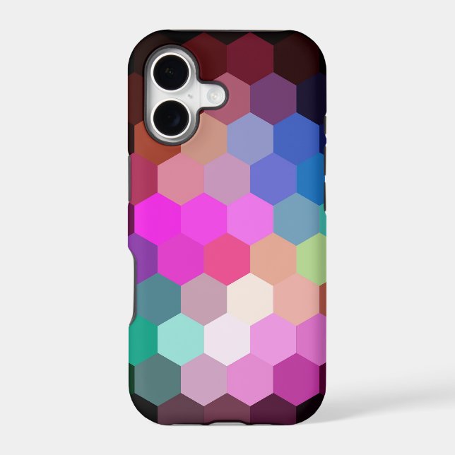Colorful hexagonal seamless graphic iphone case (Back)