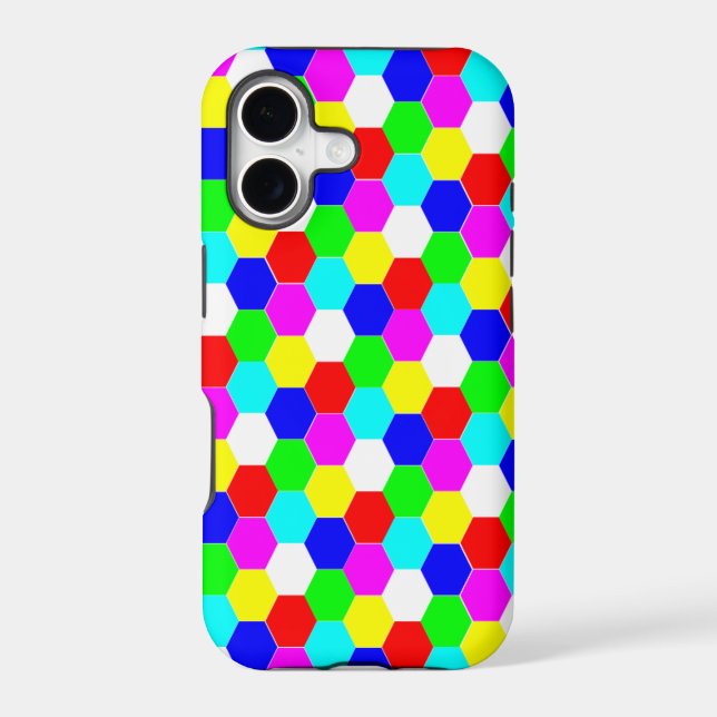 COLORFUL HEXAGONS IPHONE CASE (Back)