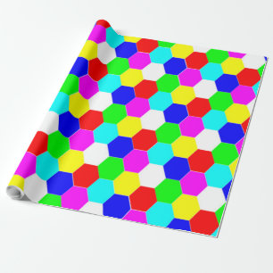 COLORFUL HEXAGONS WRAPPING PAPER