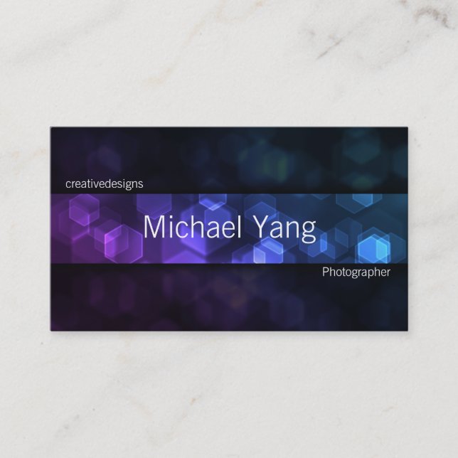 Colorful Hexes Business Card (Front)