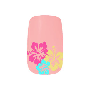 Colorful Hibiscus Design Minx Nail Wraps