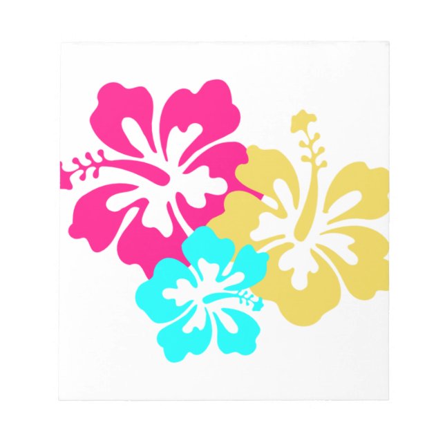 Colorful Hibiscus Design Notepad (Front)