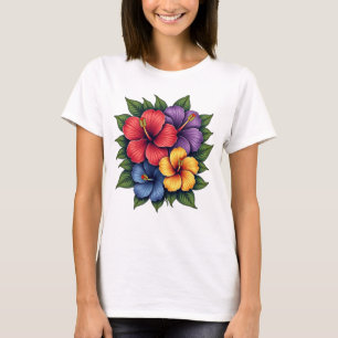 Colorful Hibiscus Flowers Women’s T-Shirt