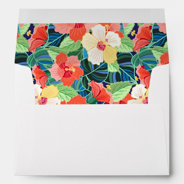 Colorful Hibiscus Pattern Envelope (Back (Bottom))