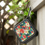 Colorful Hibiscus Pattern | Monogram Bluetooth Speaker