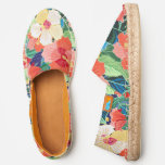 Colorful Hibiscus Pattern | Monogram Espadrilles