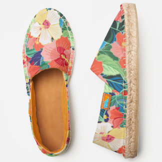 Colorful Hibiscus Pattern | Monogram Espadrilles