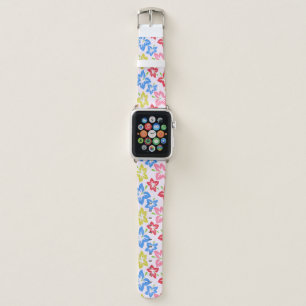 Colorful Hibiscus, Pattern Of Flowers Apple Watch Band