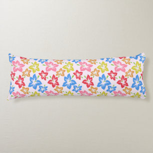 Colorful Hibiscus, Pattern Of Flowers Body Pillow