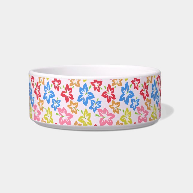 Colorful Hibiscus, Pattern Of Flowers Bowl (Front)