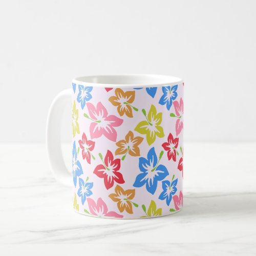 Colorful Hibiscus Pattern Of Flowers Coffee Mug
