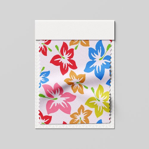 Colorful Hibiscus Pattern Of Flowers Fabric