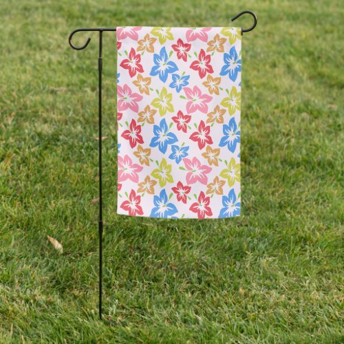 Colorful Hibiscus Pattern Of Flowers Garden Flag