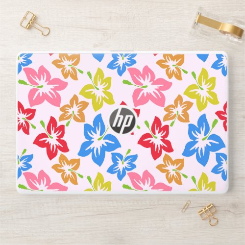 Colorful Hibiscus Pattern Of Flowers HP Laptop Skin