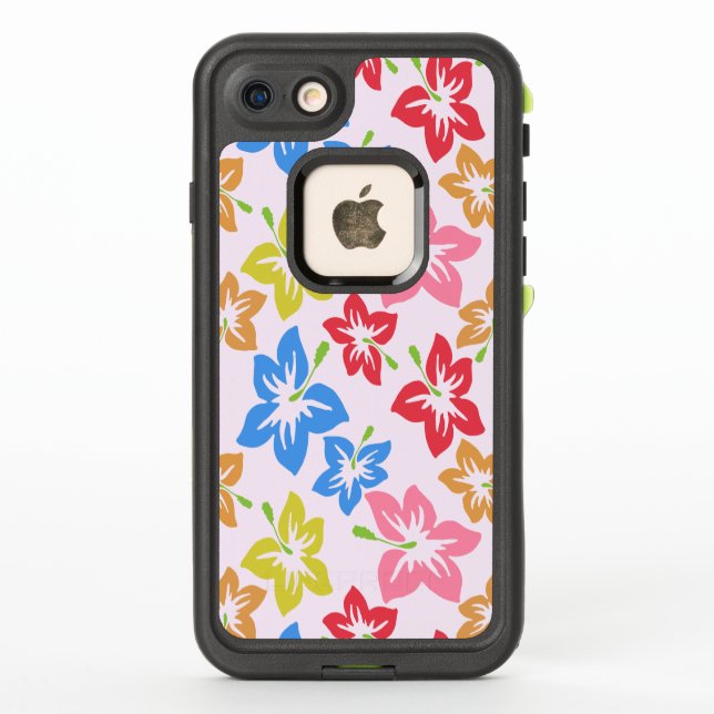 Colorful Hibiscus, Pattern Of Flowers LifeProof iPhone Case (Back)