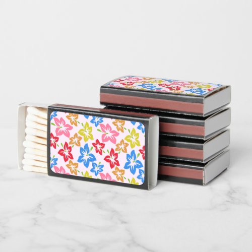 Colorful Hibiscus Pattern Of Flowers Matchboxes