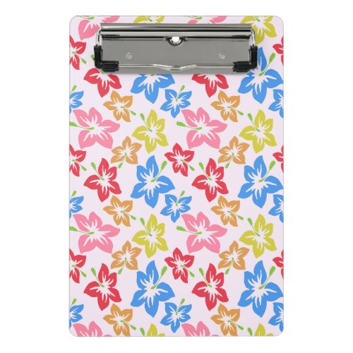 Colorful Hibiscus Pattern Of Flowers Mini Clipboard