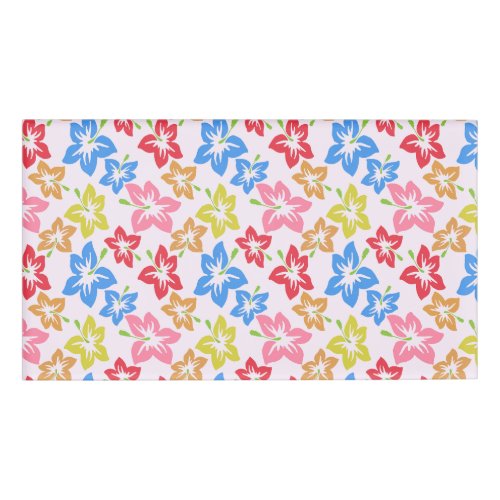 Colorful Hibiscus Pattern Of Flowers Name Tag
