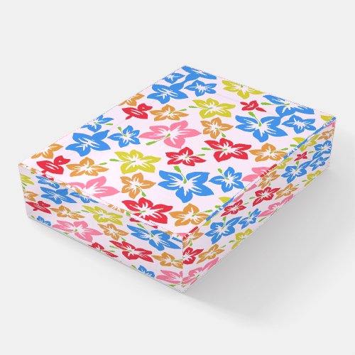 Colorful Hibiscus Pattern Of Flowers Paperweight