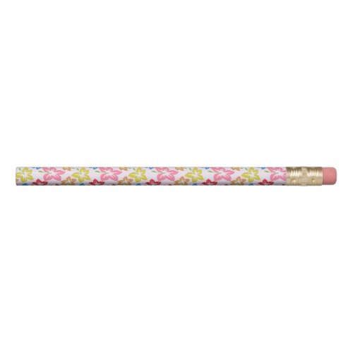 Colorful Hibiscus Pattern Of Flowers Pencil