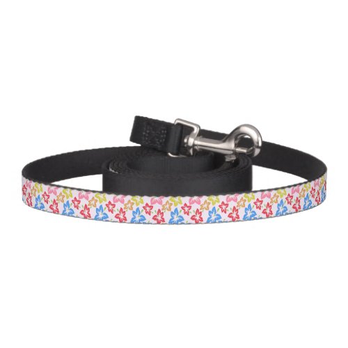 Colorful Hibiscus Pattern Of Flowers Pet Leash