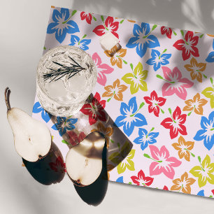 Colorful Hibiscus, Pattern Of Flowers Placemat