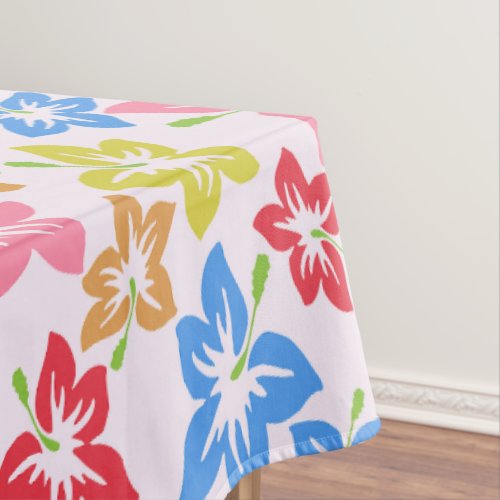 Colorful Hibiscus Pattern Of Flowers Tablecloth