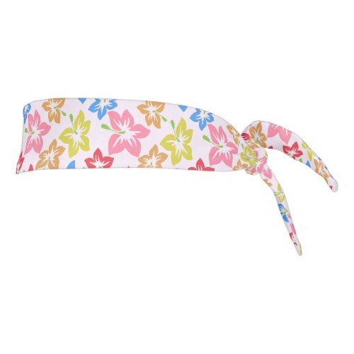 Colorful Hibiscus Pattern Of Flowers Tie Headband