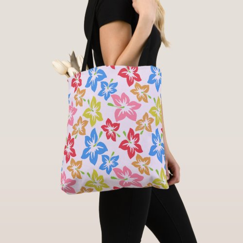 Colorful Hibiscus Pattern Of Flowers Tote Bag