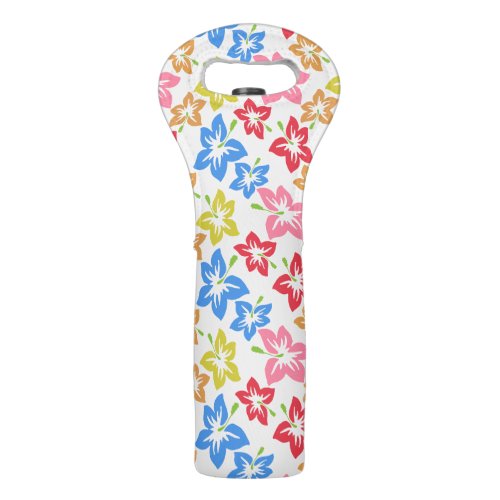 Colorful Hibiscus Pattern Of Flowers Wine Bag