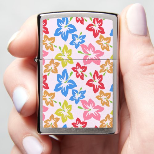 Colorful Hibiscus Pattern Of Flowers Zippo Lighter