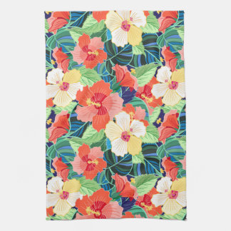 Colorful Hibiscus Pattern Towel