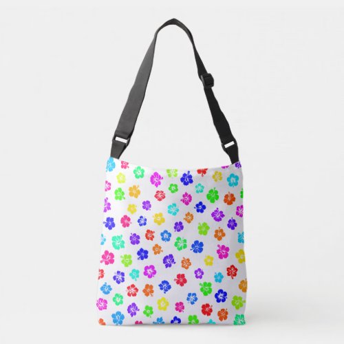 Colorful Hibiscus Print  Crossbody Bag