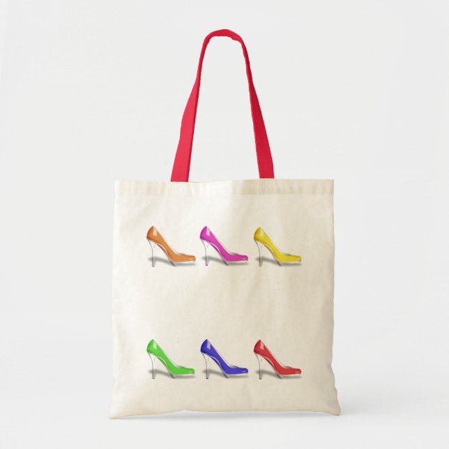 COLORFUL HIGH HEEL SHOES  TOTE BAG (Front)
