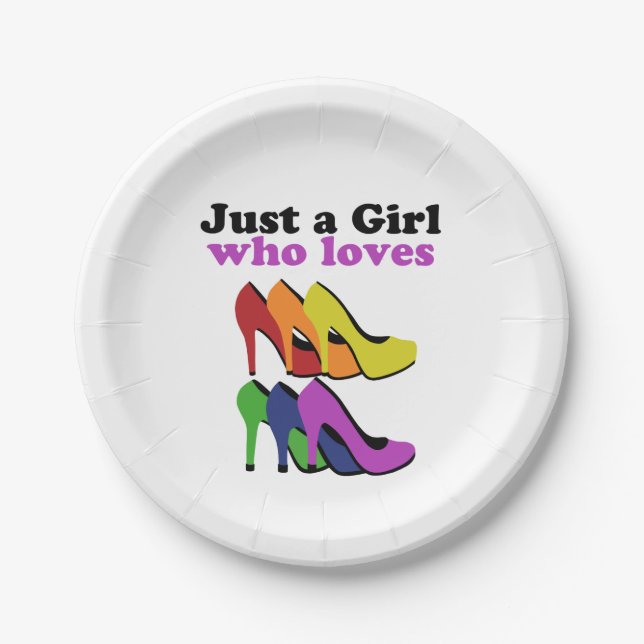 Colorful High Heels   Paper Plates (Front)