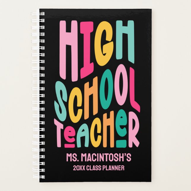 Colorful High School Teacher Class Planner (Front)