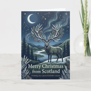 Colorful Highland Christmas Celebration Card