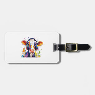 Colorful Highland Cow Luggage Tag