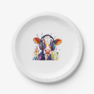Colorful Highland Cow Paper Plates