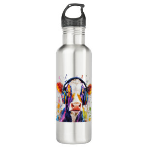 Colorful Highland Cow Stainless Steel Water Bottle